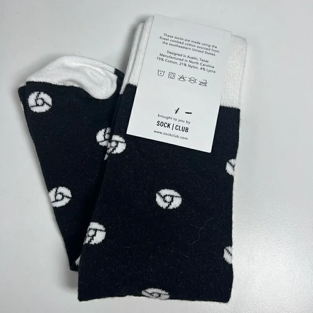 NWT Google Chrome Enterprise Black & White Socks Sock Club